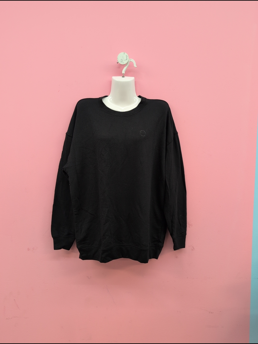 Victoria Secret Brushed Modal Fleece Crewneck Women's Sweatshirt Small Black
